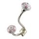 Pink Floral Crackle Ceramic Silver Iron Hook